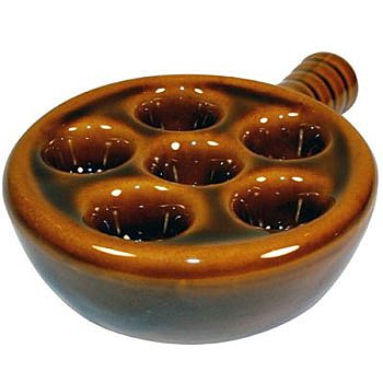 Ceramic Escargot Snail Plate w Handle 4.4 lb. by Apilcina