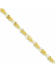 Genuine 14K Yellow Gold Oval Link And Shiny Heart Bracelet 7.5 Inches 2 Grams Of Gold 100% Satisfaction Guaranteed.