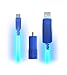 Light Pulse Charge & Sync Cables - Blue Electroluminescent Visual Light Charge & Sync Cables - Micro USB with Car 12v Adapter
