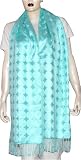 Handmade Pure Silk Scarf Stoles Blue Rectangular 27 x 80