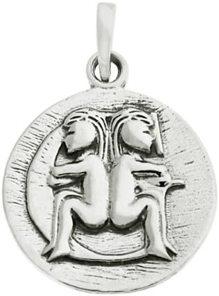 Sterling Silver Gemini Zodiac Sign Pendant