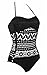 Surenow Women's Crochet Retro Hollow Out Bathing Suit One Piece Bikini