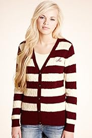Angel Cable Knitted Striped Cardigan with Wool