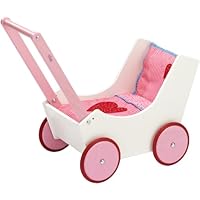 Doll Pram, White with Hearts