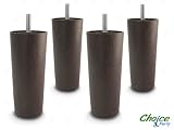 Choice Parts - 5 Inch Dark Walnut Plastic Sofa Legs (Pack of 4 Replacement Feet) Standard 5/16