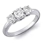 14K White Gold 3 Three Stone Round Brilliant Diamond Anniversary Ring (4/5 cttw) - Size 7