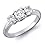 14K White Gold 3 Three Stone Round Brilliant Diamond Engagement Ring (1 cttw, GH/I1)