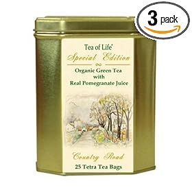 Tea Of Life Special Edition, Country Road, Blend Flavor, 25-Count Tetra Tea Bag 1.8-Ounce Tins (Pack of 3)