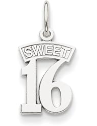 14k White Gold Sweet 16 Charm