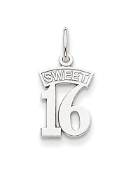 14k White Gold Sweet 16 Charm