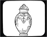 Decorated Mouse Pad with “black and white”, earthenware, pot, China, Asia, jar, urn, glaze, porcelain, ceramic, design, stoneware, decoration