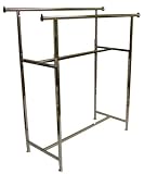 Double Rail Garment Clothing Rack, Chrome
