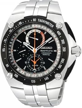 Seiko #SPC047 Men's Stainless Steel Sportura Perpetual Calendar Chronograph Alarm Watch