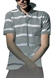 Jerzees Striped Campus Polo, Light Oxford/White, L