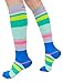 CompressionZ 20-30 mmHg Compression Socks Men & Women - Knee High Support Stockings (Ocean Stripes, X-Large)