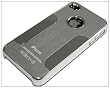 Premium Chrome Aluminum Skin Hard Back Case Cover for Apple iPhone 4 4G 4S Silver
