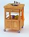 Double Door Kitchen Cart with Butcher Block Top