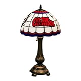 Memory Company Mississippi Rebels Stained Glass Table Lamp