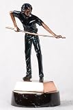 Female Billiard Player 10 inch Copper Statue