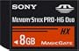Sony Memory Stick PRO-HG Duo HX 8 Flash Memory Card