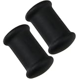 Pair of Glass Double Flared Solid Plugs: 0g Matte Black
