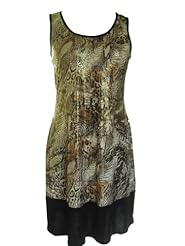 Summer Polyester/Spandex Sequined Animal Print Sleeveless  Dress