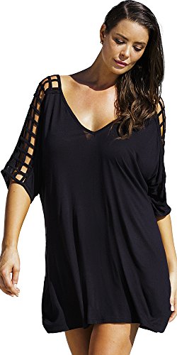 swimsuitsforall Women's Cut-Out Sleeve Dress