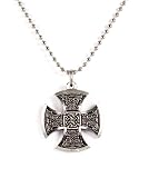 Diabolik Jewelry Large Pewter Rocker Celtic Maltese Cross Pendant