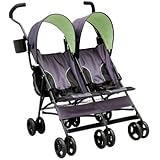 Delta Children LX Side by Side Tandem Umbrella Stroller, Lime Green