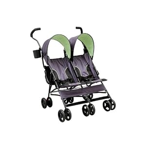 Delta LX Side by Side Tandem Umbrella Stroller, Lime Green