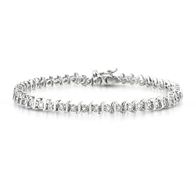 0.50 Carat Diamond Sterling Silver Tennis Bracelet 7"