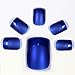 False Nails by Bling Art Blue Matte French Manicure Fake Medium Tips with Glue