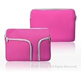TopCase Zipper Sleeve Bag Cover Case for ALL Laptop 13" 13 inch Macbook Pro / Macbook Unibody / Macbook Air with TOPCASE Logo Mouse Pad (Hot Pink w/Pockets)