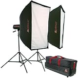 Photoflex StarFlash 1000 Gemini LiteDome Kit with 2 StarFlash 1000ws Monolights, 2 Large LiteDomes, Connectors, 8'2 LiteStands & Case with Wheels.