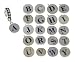 Round Silvertone Initial Letter Typewriter Style Charm Bead Fashion Jewelry -- Compatible with Pandora, Chamilia, Troll, Biagi