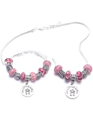 My Little Girl Charm Bracelet and Necklace Gift Set Girls Pandora Style Gift Boxed