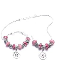 My Little Girl Charm Bracelet and Necklace Gift Set Girls Pandora Style
