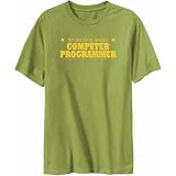 World s Best Computer Programmer Occupations Mens T-Shirt (Olive Green, Sizes X-Small - XXX-Large)