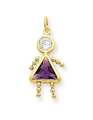 14k February Girl Birthstone Charm