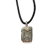 Rune Parz Pewter Pendant on Corded Necklace, Ancient Runes Collection