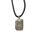 Rune Parz Pewter Pendant on Corded Necklace, Ancient Runes Collection