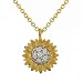 Lds Pave Diamond 'Sunflower' Pendant on Chain .09cttw