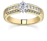 0.98 CT OVAL DIAMOND 18K YELLOW GOLD RING NEW