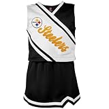 Reebok Pittsburgh Steelers Toddler Girls Black-White 2-Piece Sleeveless Cheerleader Dress Set (3T)