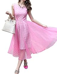 General Print Organza/Polyester Sleeveless Maxi Dress 