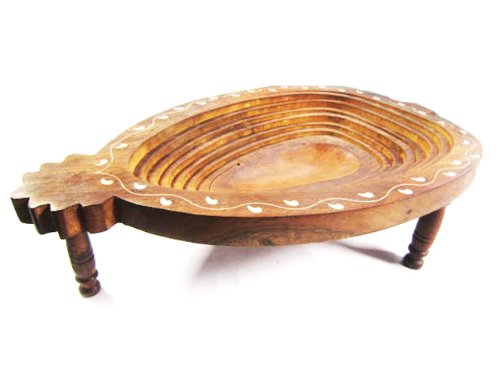 Birthday Gift Ideas for Women Picnic or Fruit Basket Handmade Collapsible Etched Out of Single Piece of Wood (Indian Rosewood) a Unique & Interesting Gift Idea