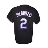Troy Tulowitzki Colorado Rockies Black Jersey Name and Number T-Shirt at Majestic