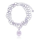 Sterling Silver Aquarius Zodiac Sign Charm Bracelet, 7.25