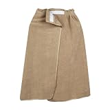 Mens Microfiber Spa Shower Wrap with Snap Closure, Camel (AG6005)