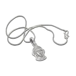 Buddha Pendant with Chain Sterling Silver Jewelry 1 inch